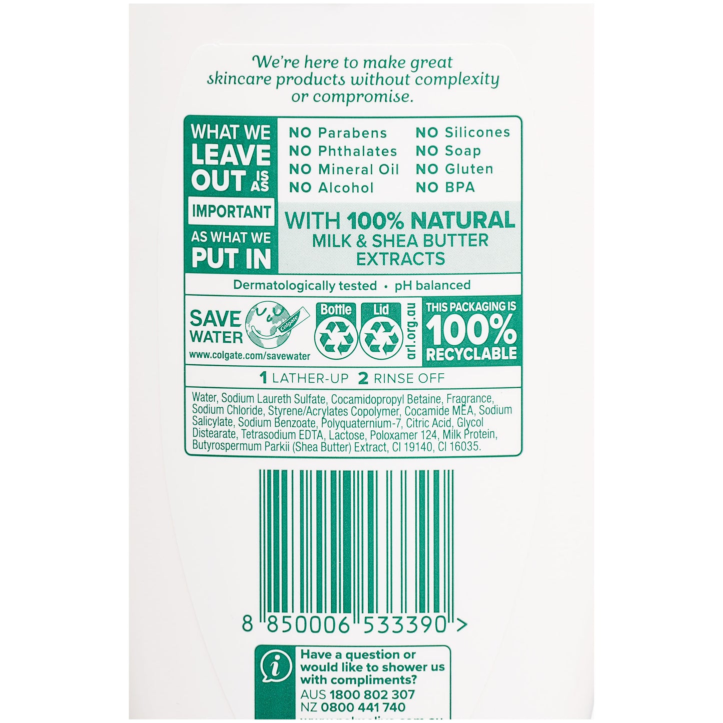 Palmolive Milk & Shea Butter Bodywash 500mL