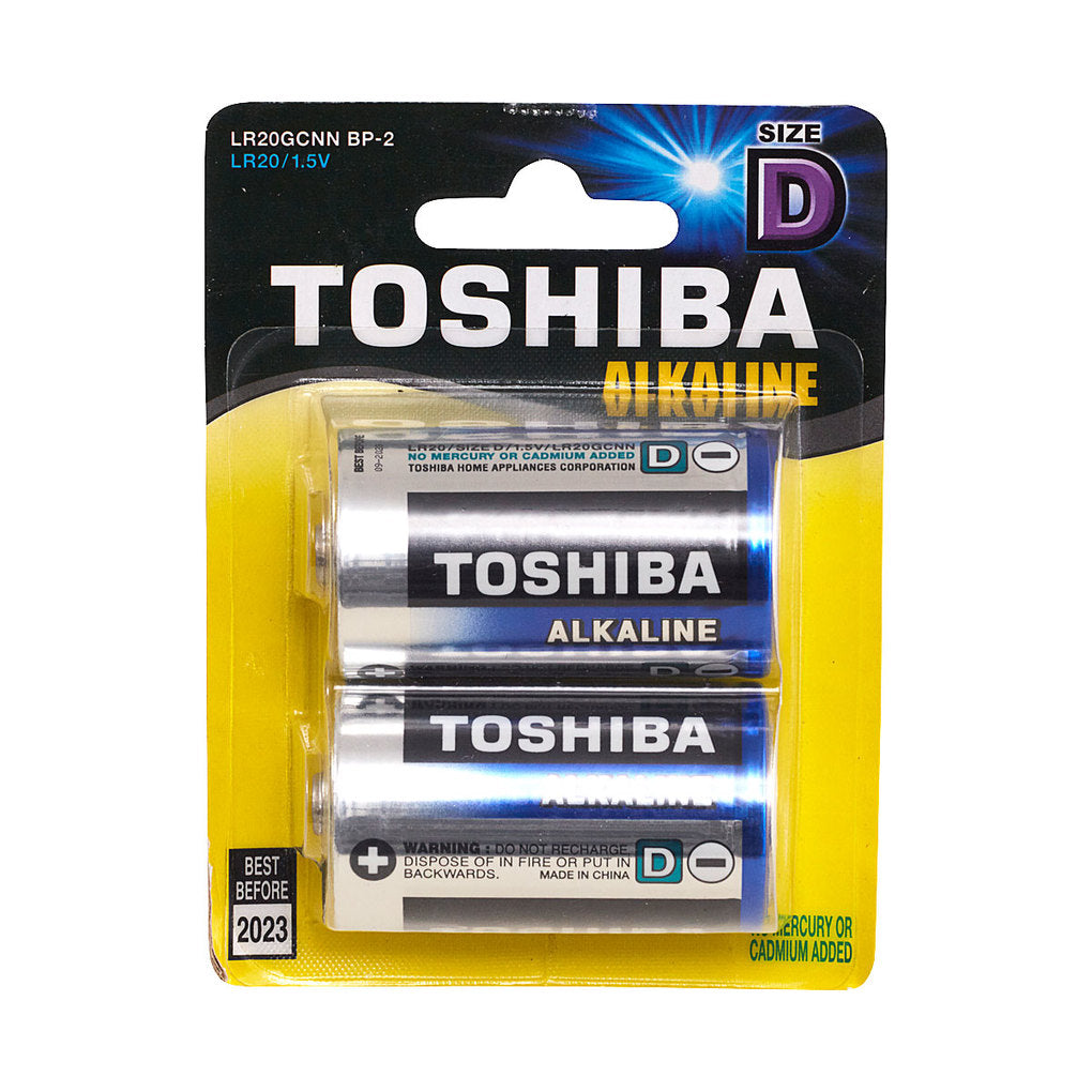 Toshiba Size D Alkaline Battery 2pk