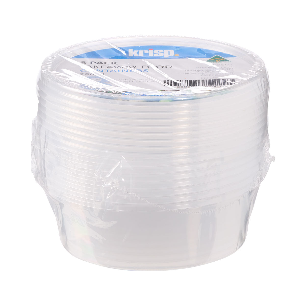 Round Takeaway Container 280ml 8pk