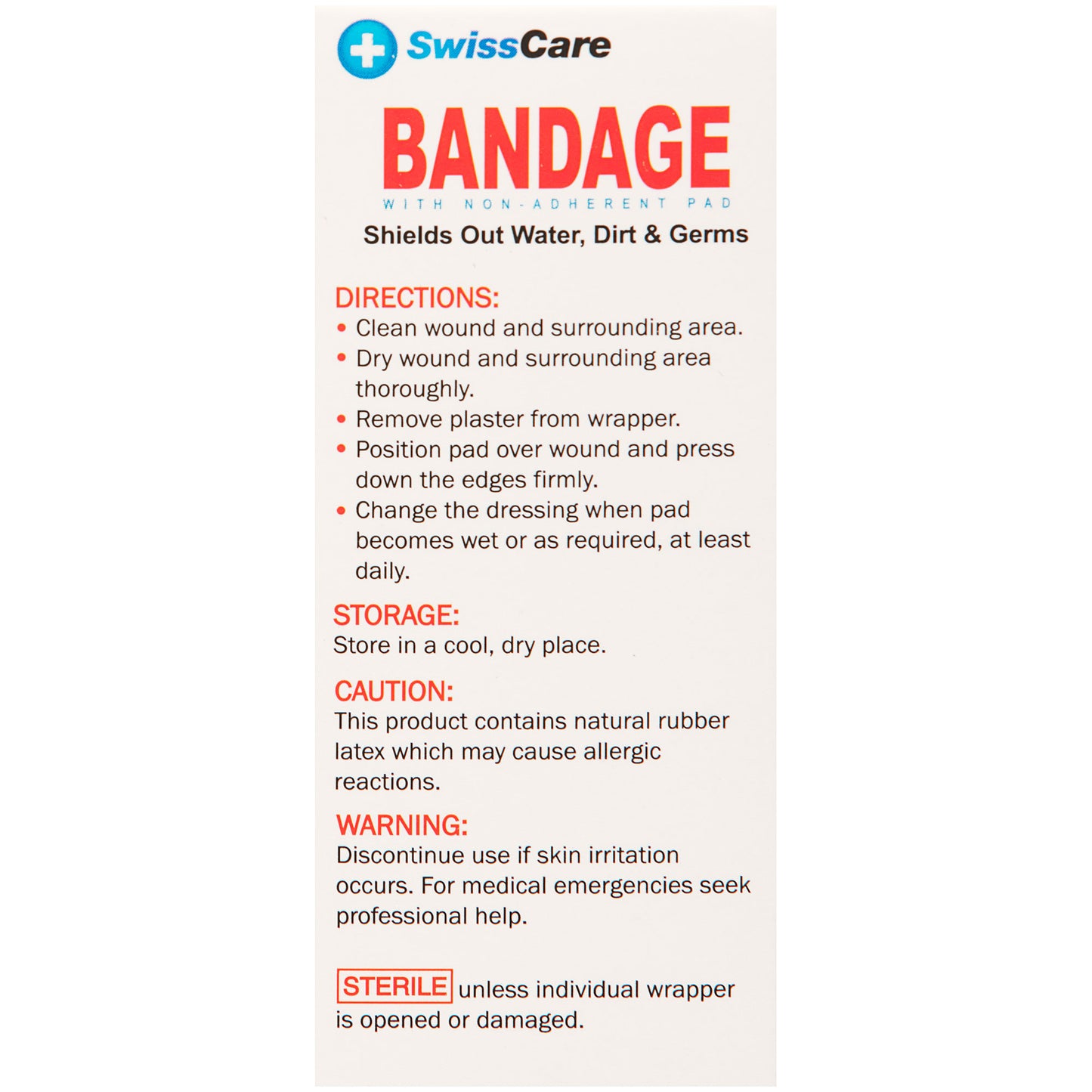 SwissCare Water Shield Bandage 20pc