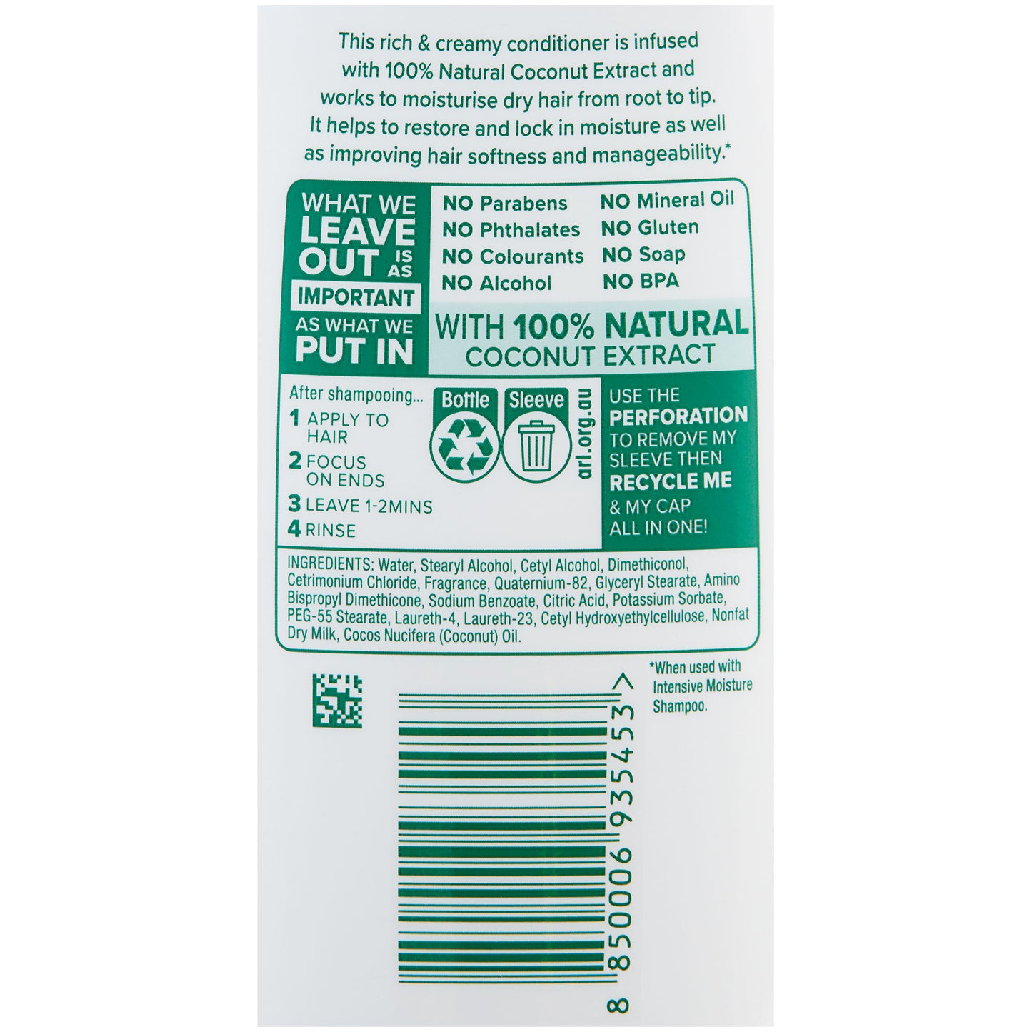 Palmolive Conditioner Intensive Coconut Cream 350mL