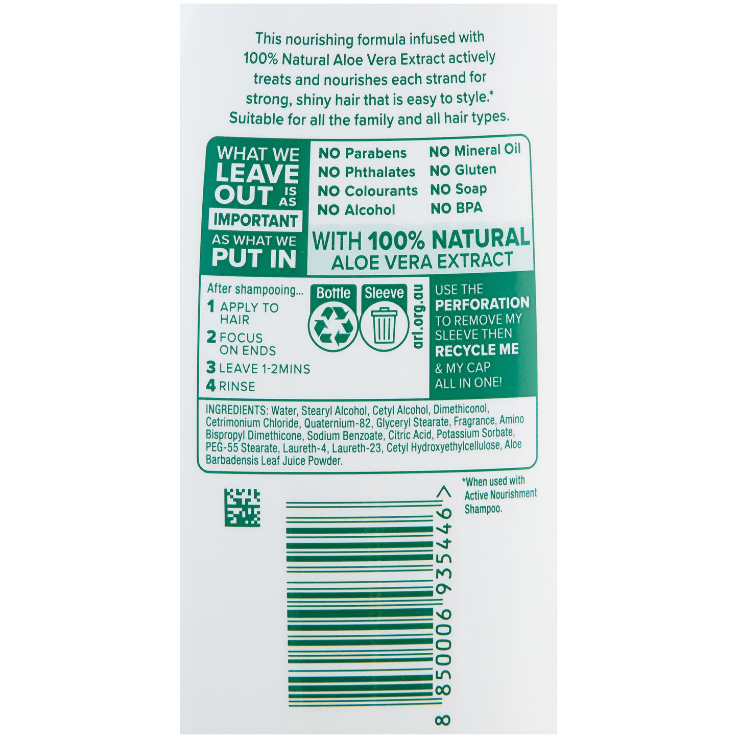 Palmolive Active Nourishment Conditioner Aloe Vera 350mL