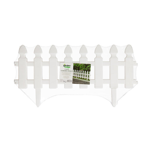 Plastic Fence White 4pk