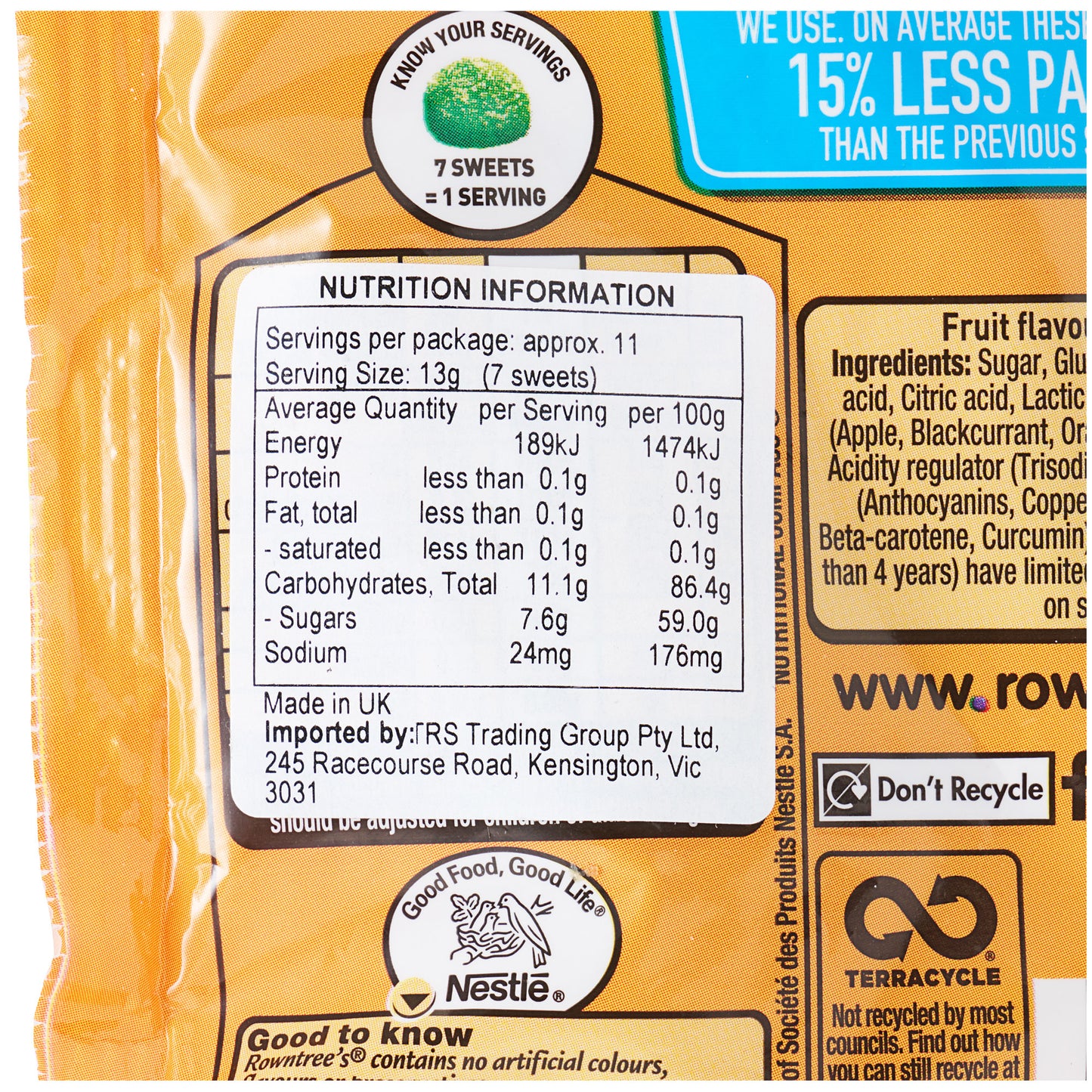 Rowntree's Jelly Tots Pouch Bag 150g