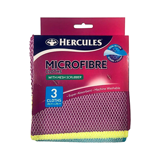 Hercules Microfibre Mesh Cloths 3pk