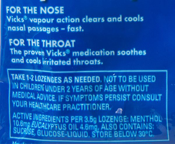 Vicks Vapodrops Original Menthol 30pk