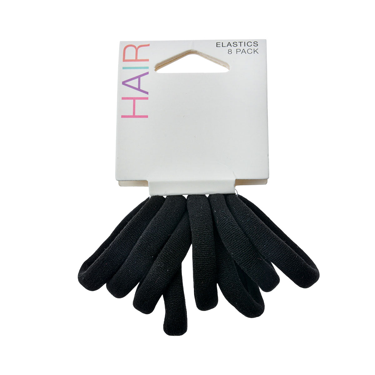 Hair Ring Thick Black 8pk