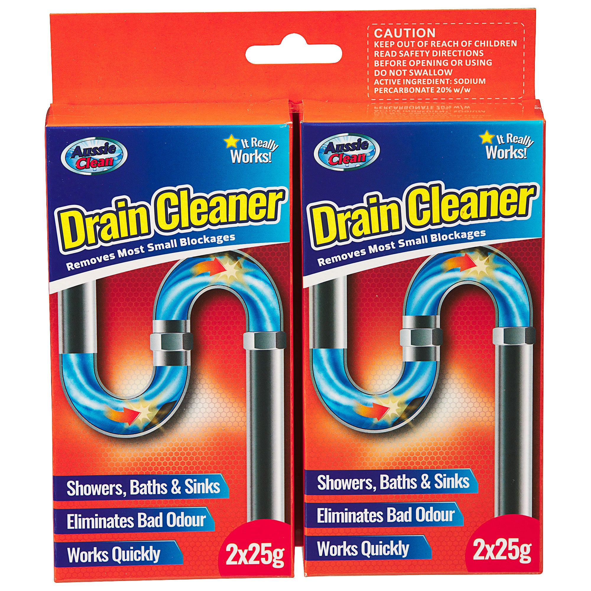 Aussie Clean Drain Cleaner 2pk The Reject Shop