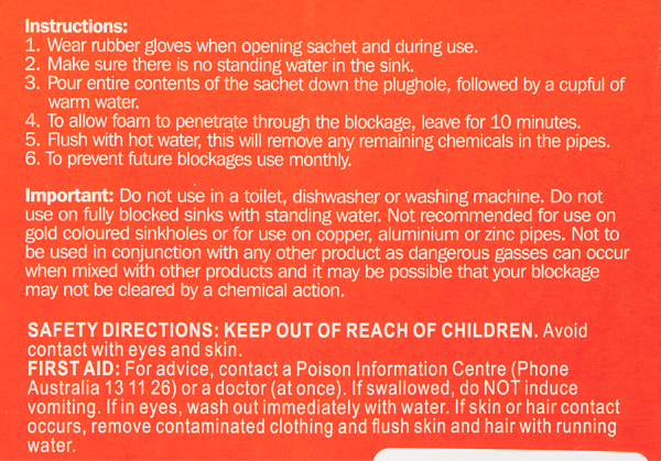 Aussie Clean Drain Cleaner 2pk