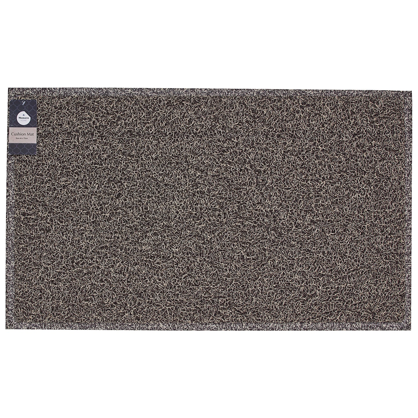 Cushioned PVC Doormat Black/Brown 44x75cm