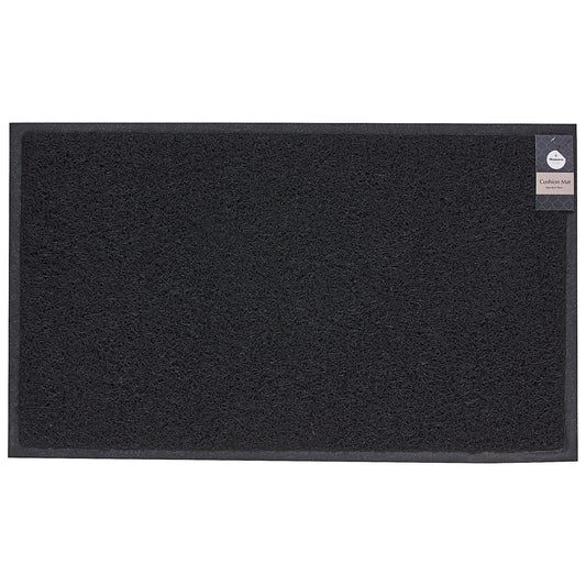 Cushioned PVC Doormat Black/Brown 44x75cm