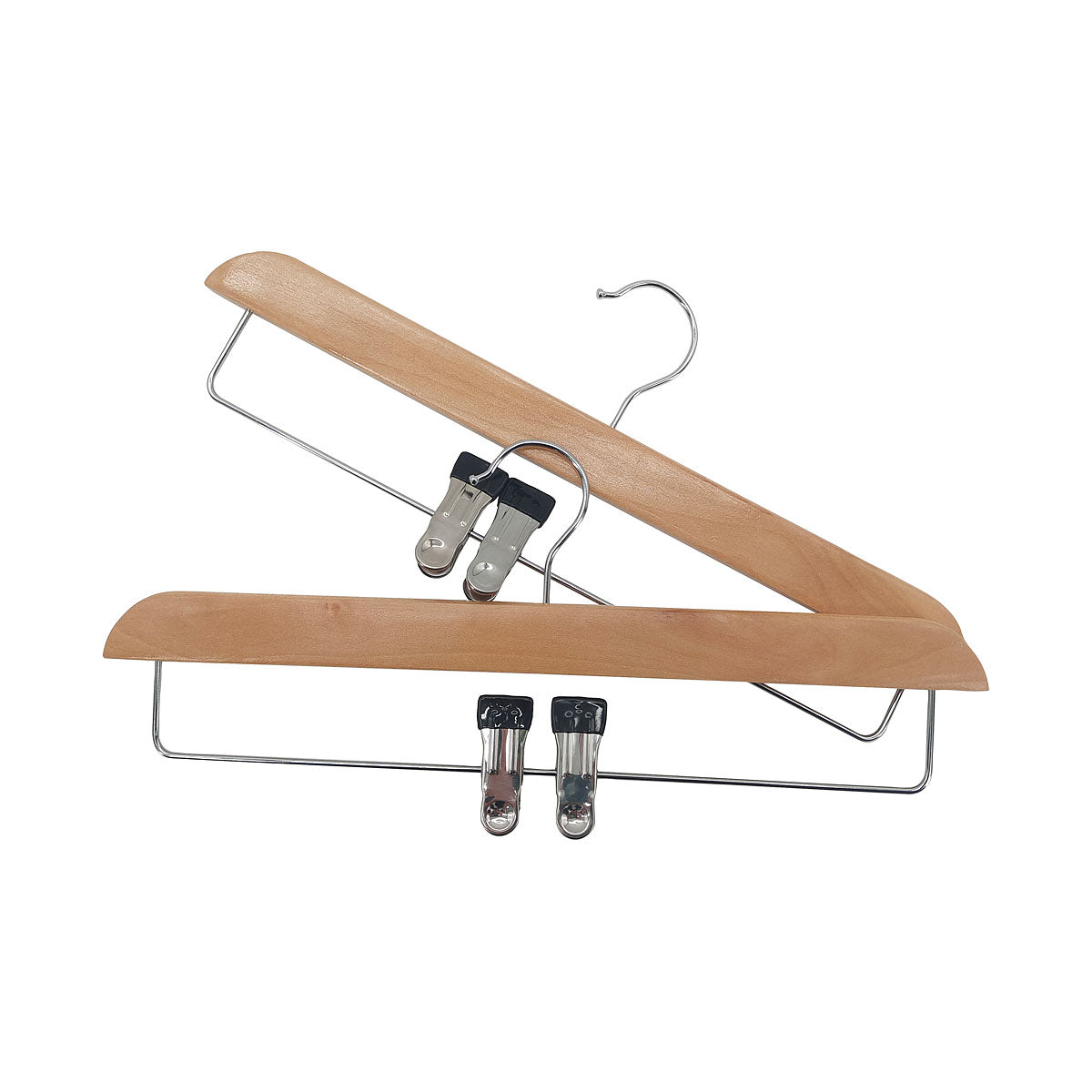 Wooden Hangers with Clips 2pk