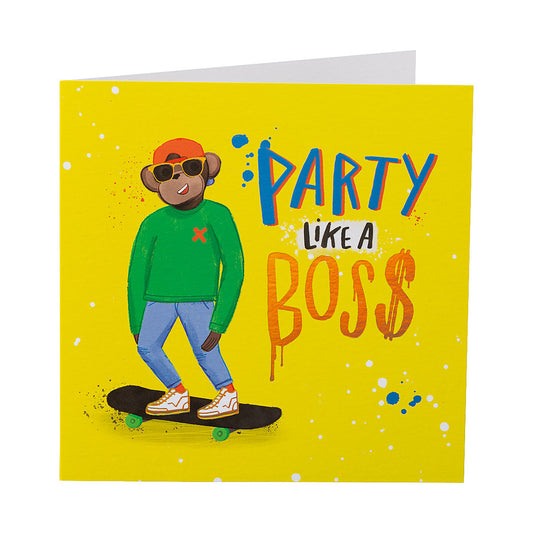 Cute Party Like A Boss Birthday Card