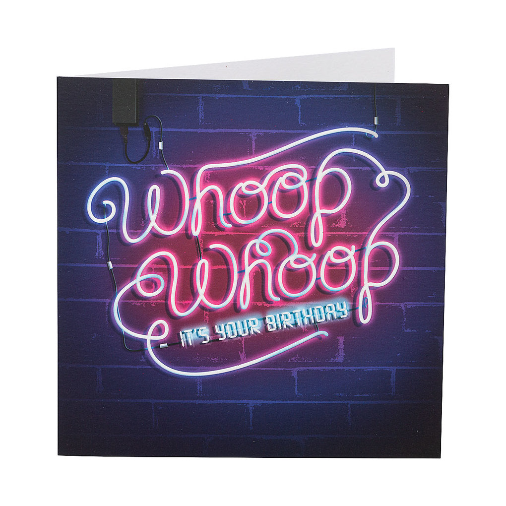 Contemporary Neon Whoop Birthday Card