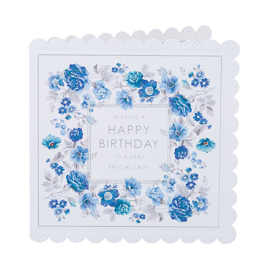 Cute Blue Flowers Birthday Card