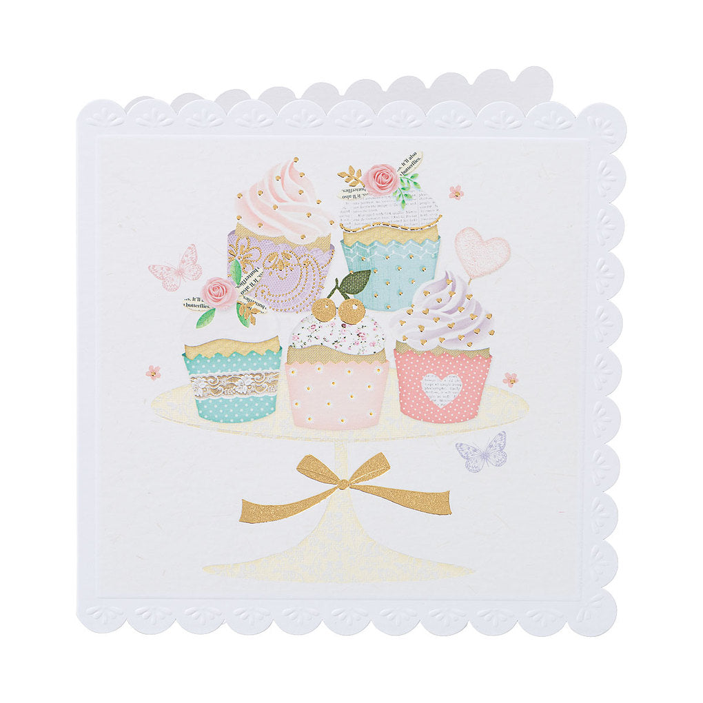 Traditional Birthday Card Cup Cakes