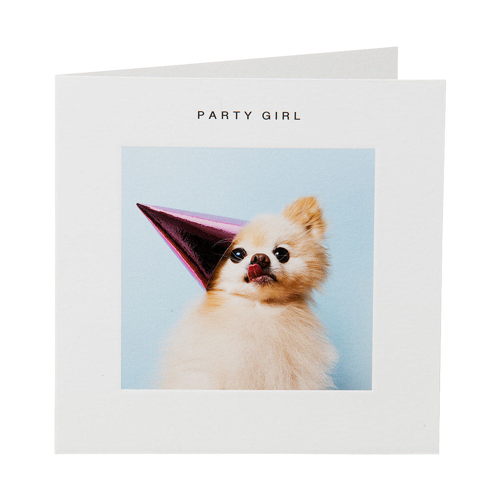 Cute Puppy Party Girl Birthday Card
