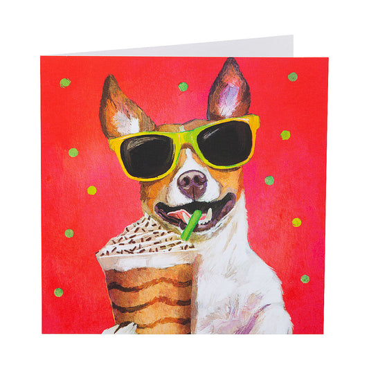 Cute Cool Dog Smoothie Greeting Card