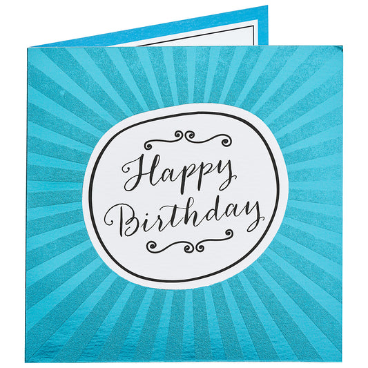 Traditional Blue Happy Birthday Card