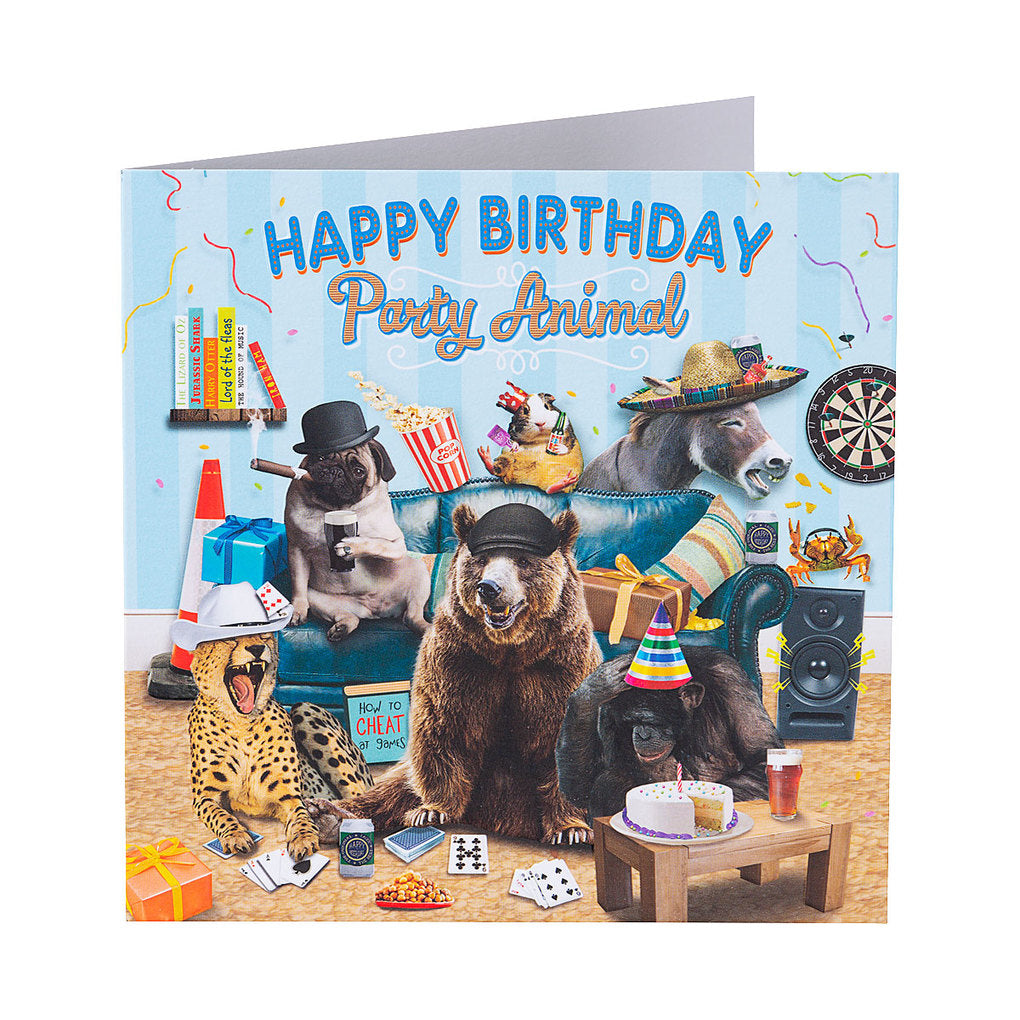 Funny Party Animal Birthday Card