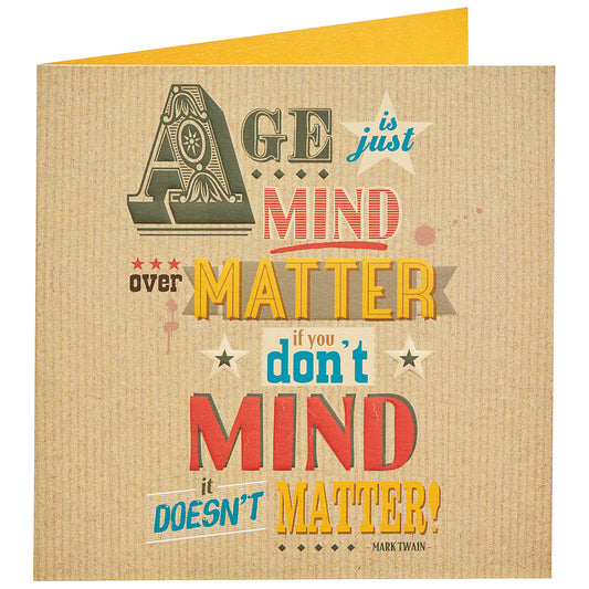 Funny Mind Over Matter Birthday Card
