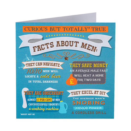 Funny True Male Facts Birthday Card
