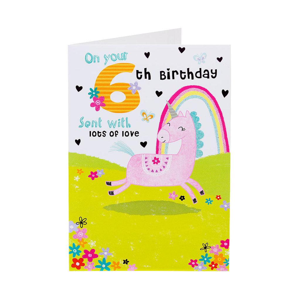 Cute Unicorn Card 6 Year Old