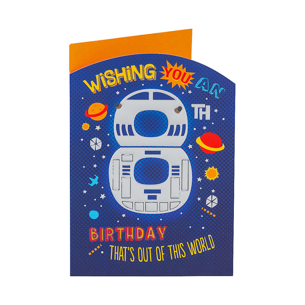 Cute Space 8th Old Birthday Boy Card