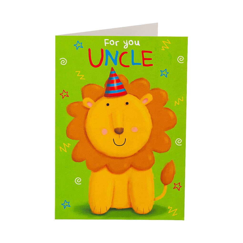 Cute Lion Uncle Birthday Card