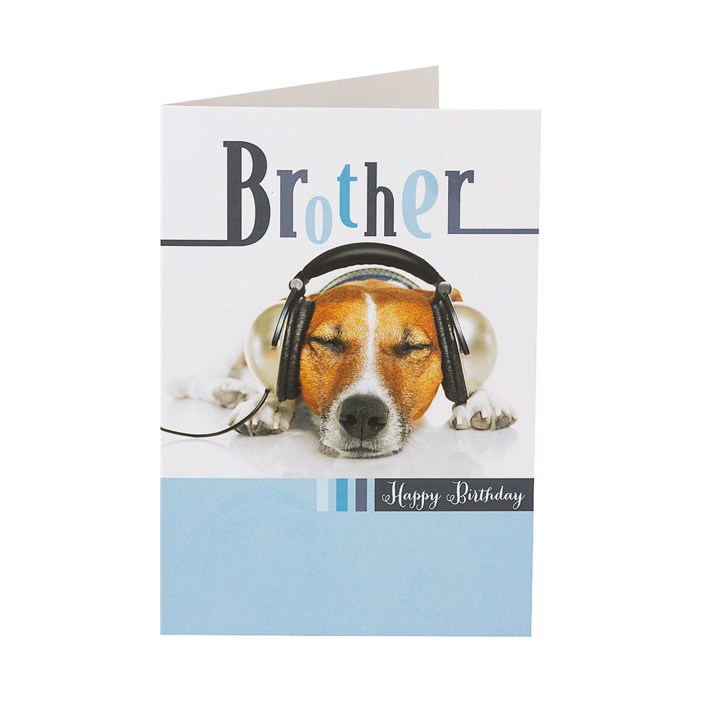 Cute Puppy Dog For Brother Birthday Card