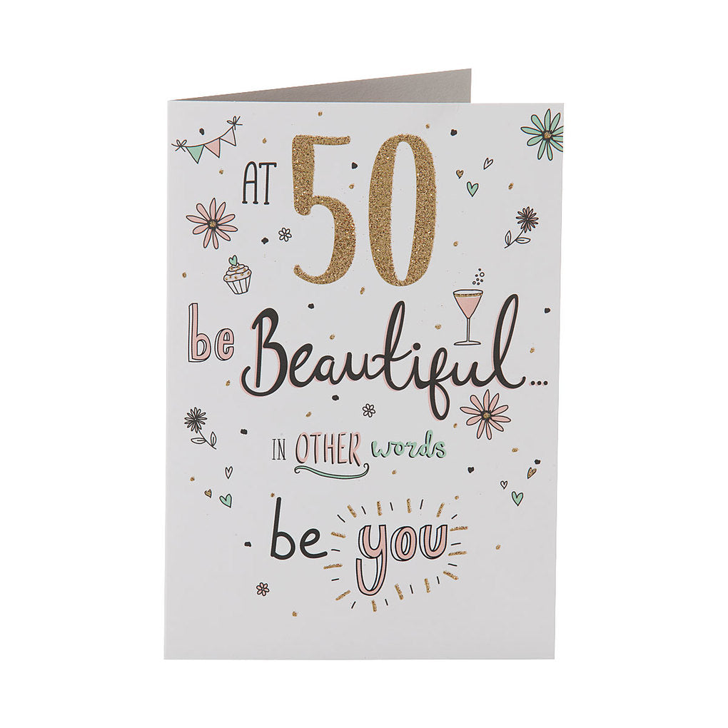 Traditional Female 50th Birthday Card