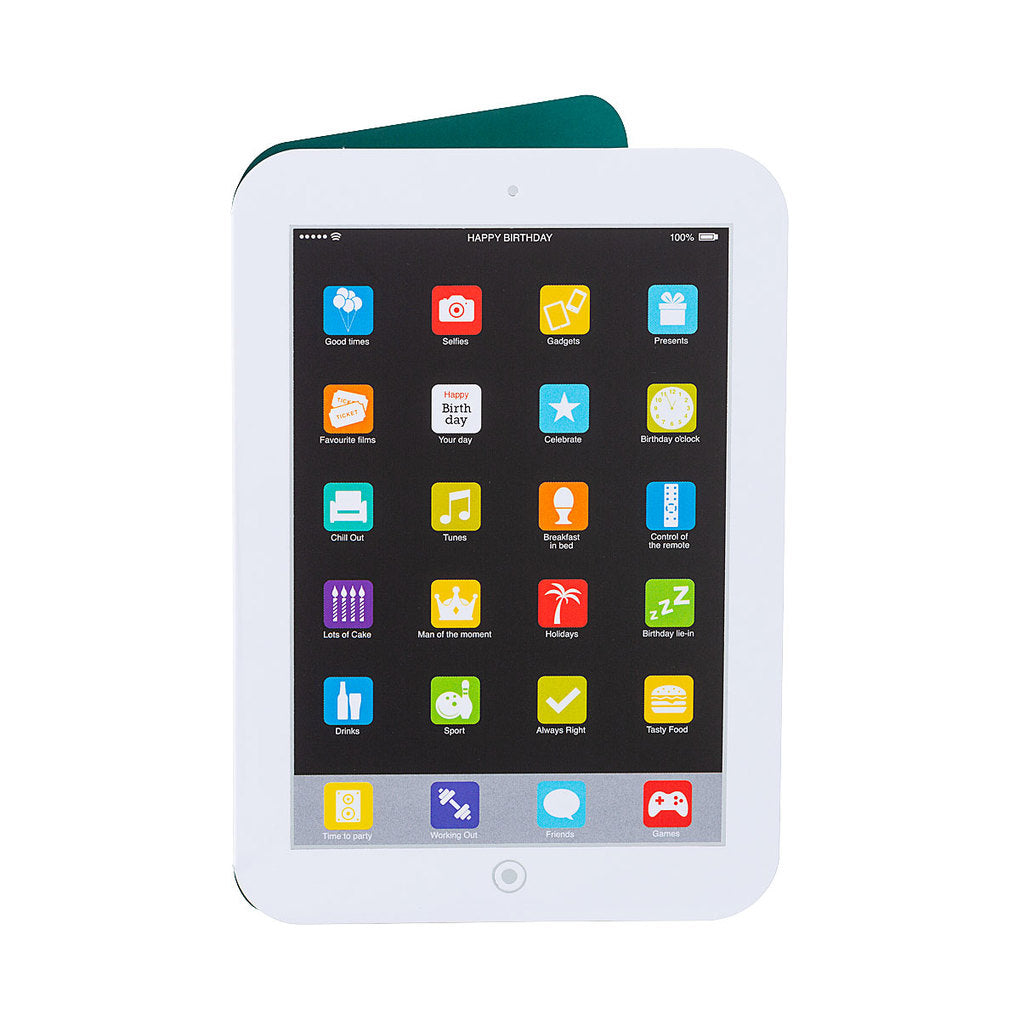 Contemporary Ipad Happy Birthday Card