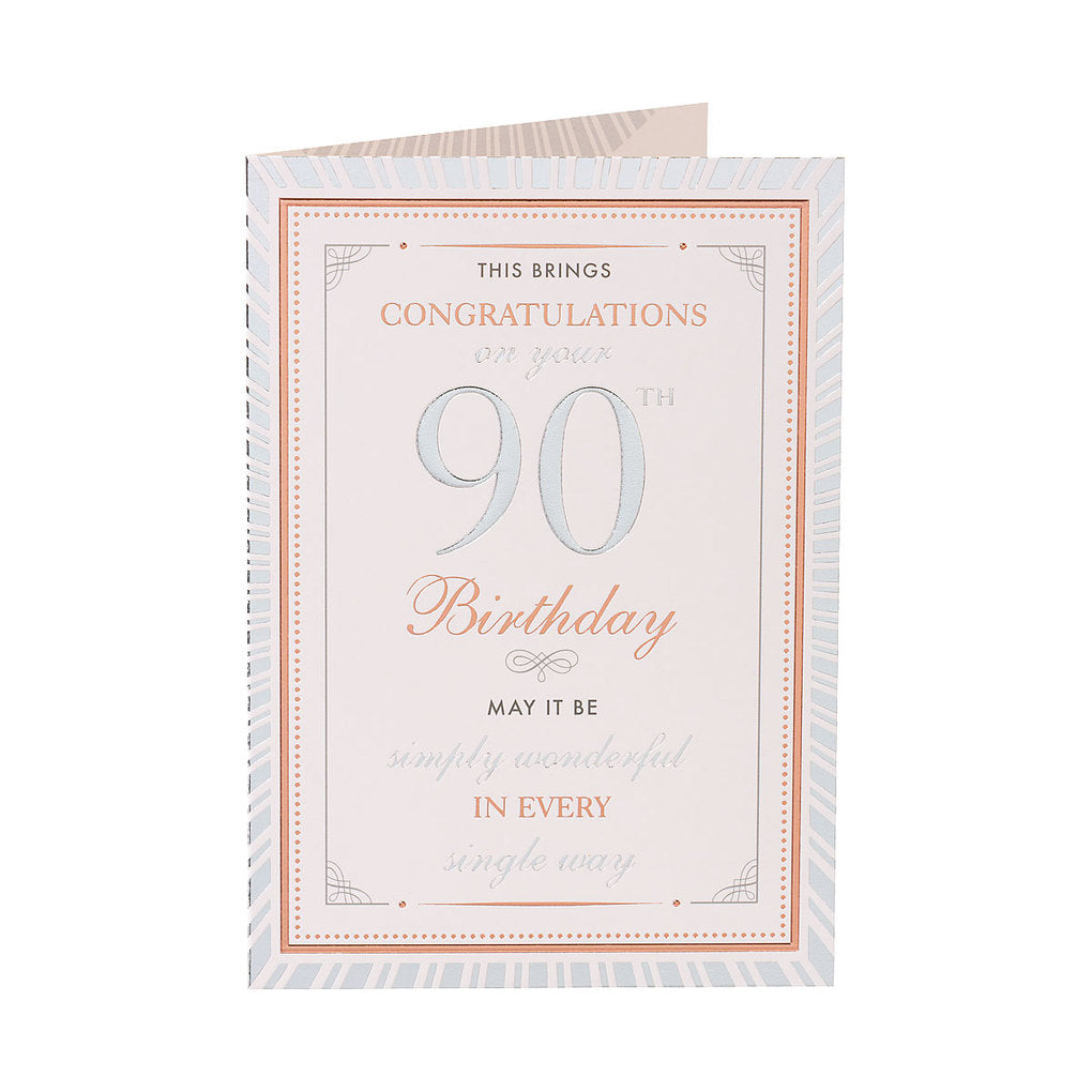 Traditional Male 90th Birthday Card