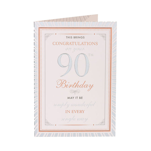 Traditional Male 90th Birthday Card