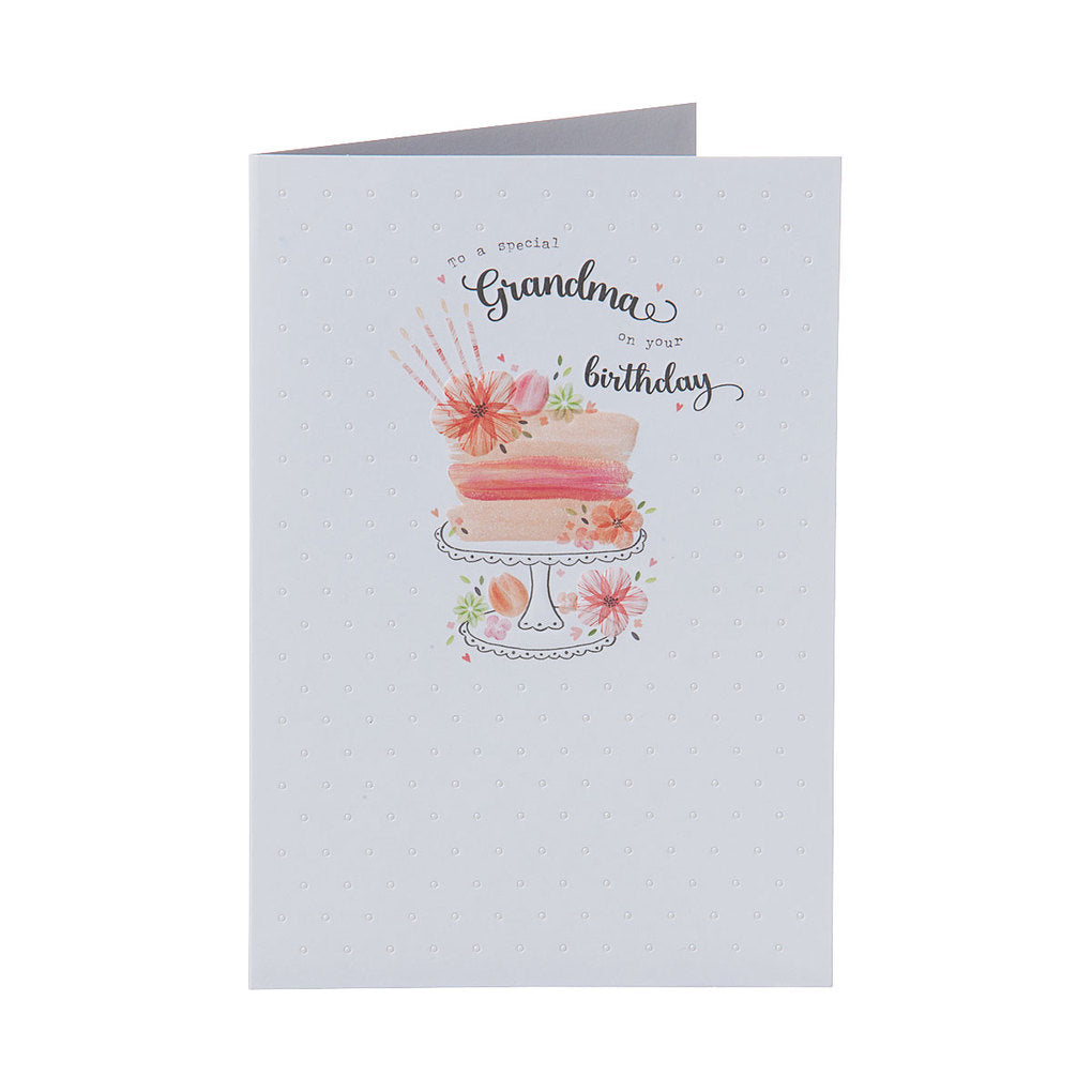 Traditional Cake Grandma Birthday Card