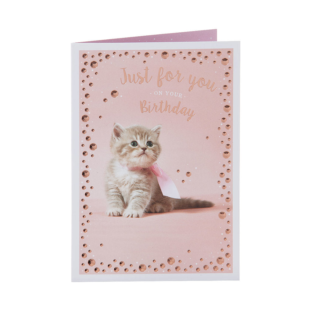 Cute Kitten Birthday Card Just For You