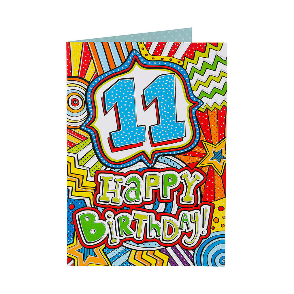 Traditional Fun 11th Boy Birthday Card