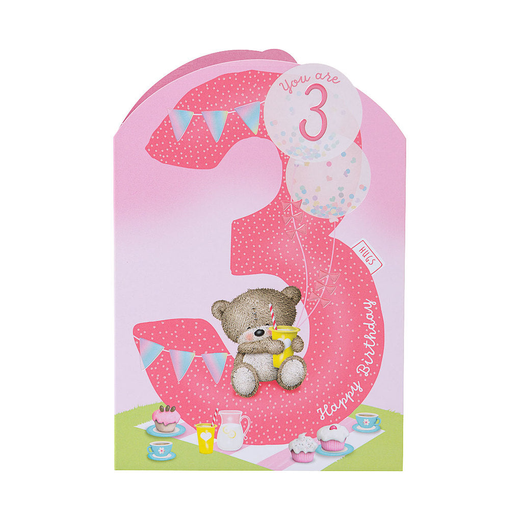 Cute Bear 3rd Birthday Card