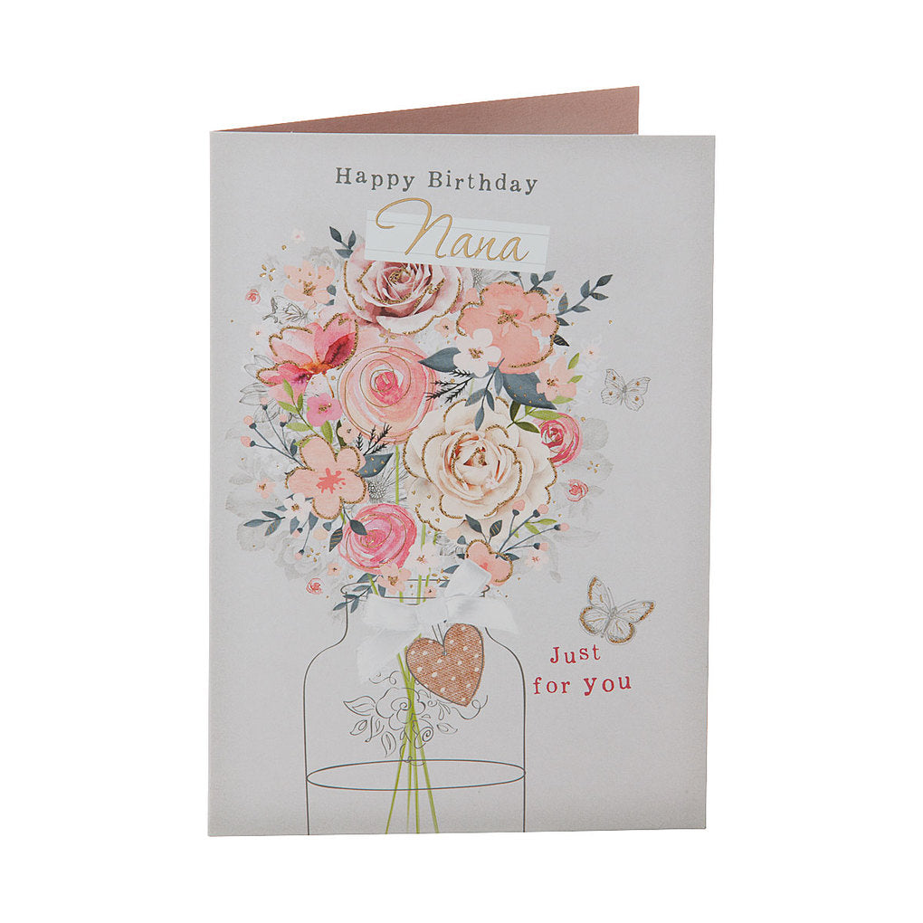 Traditional Nana Birthday Card Flowers