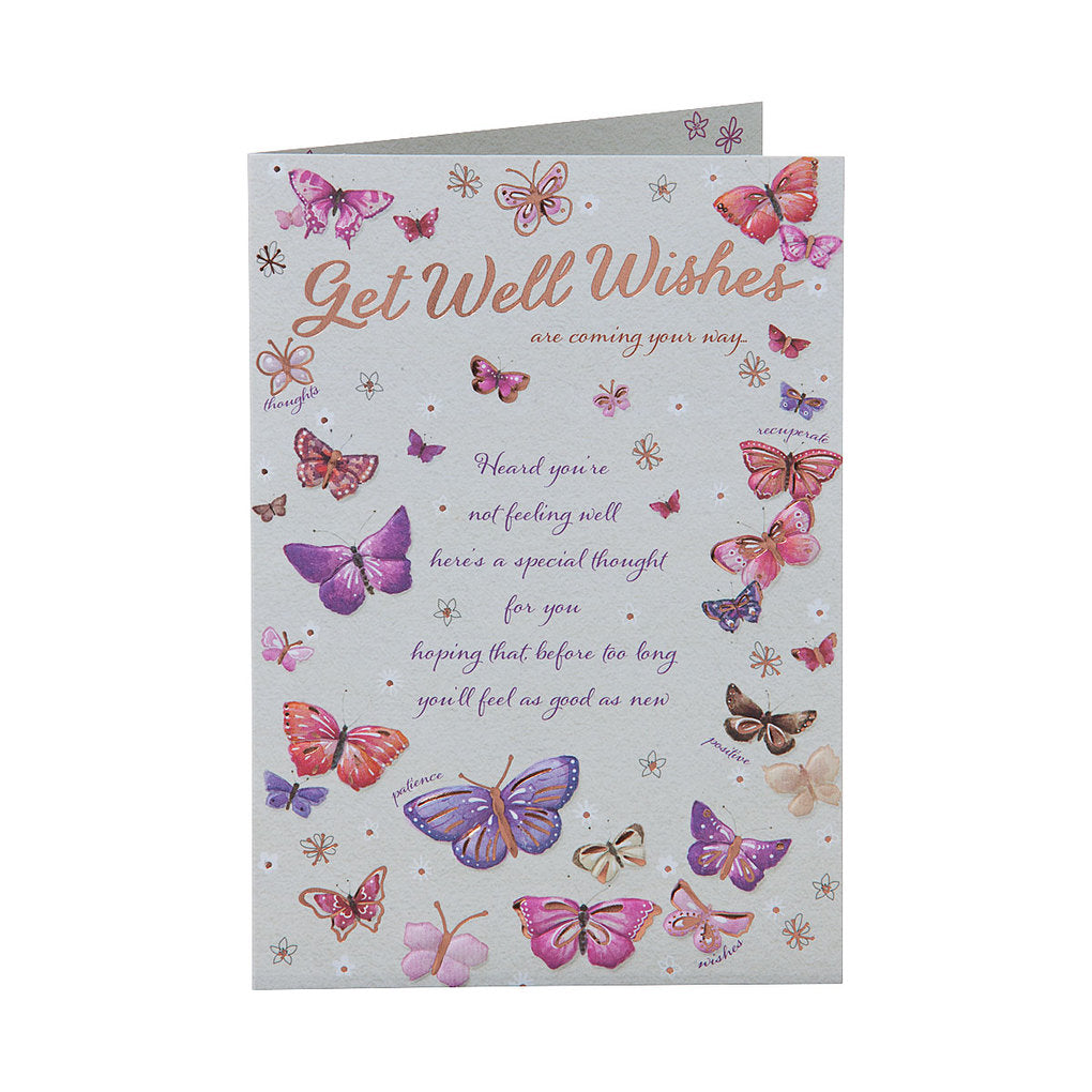 Cute Get Well Soon Card Butterflies