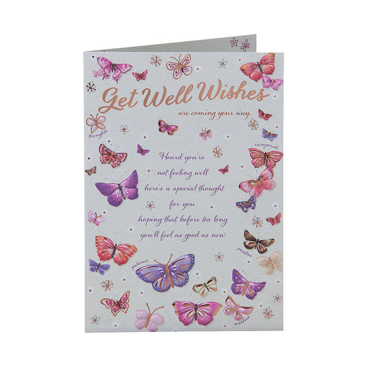 Cute Get Well Soon Card Butterflies