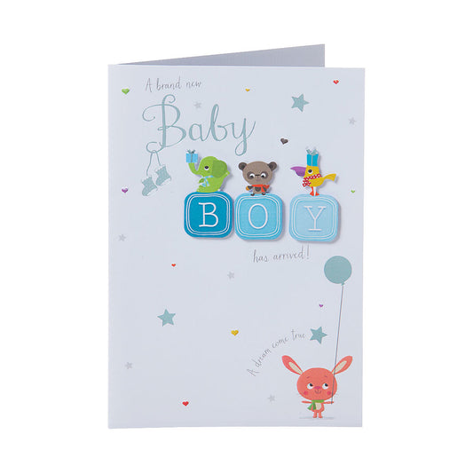 Traditional Baby Boy Has Arrived Card