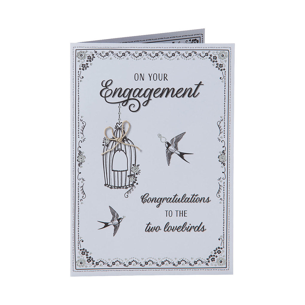 Traditional Love Birds Engagement Card | The Reject Shop