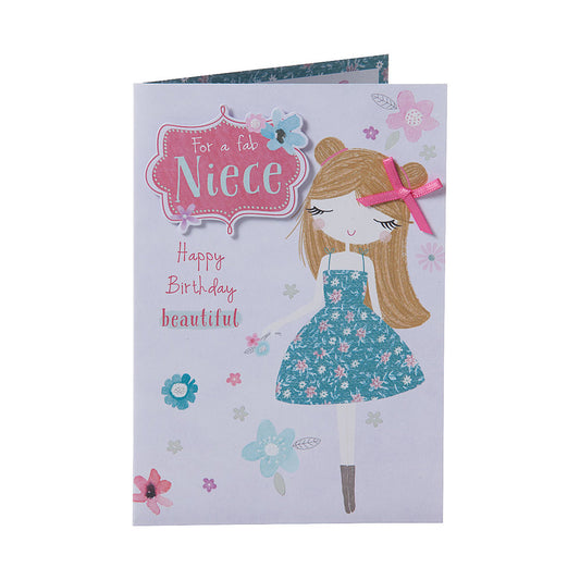 Cute Art Niece Birthday Card