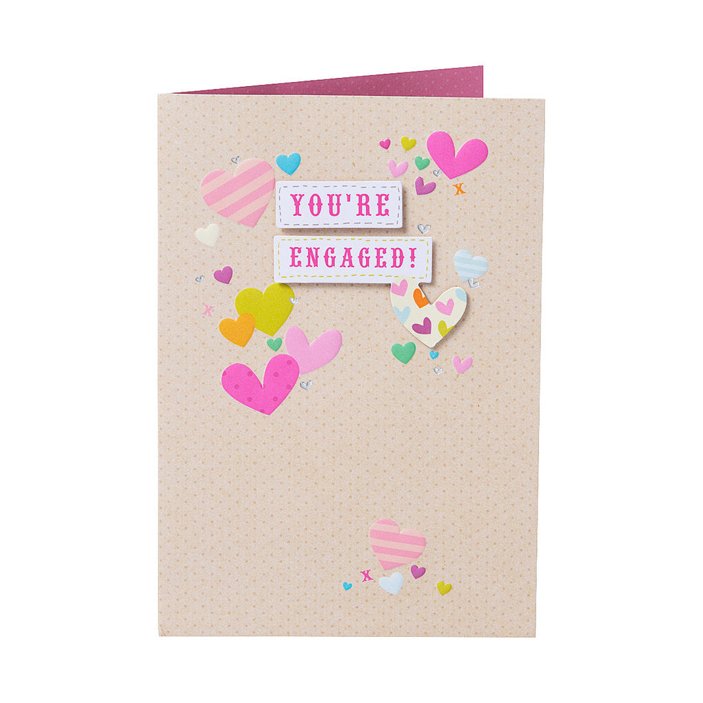 Traditional Hearts You're Engaged Card