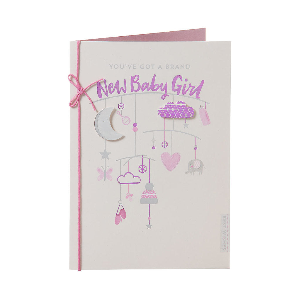 Traditional New Baby Card Girl