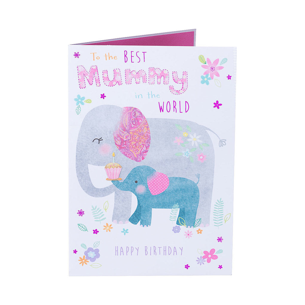 Cute Elephant Mummy Birthday Card