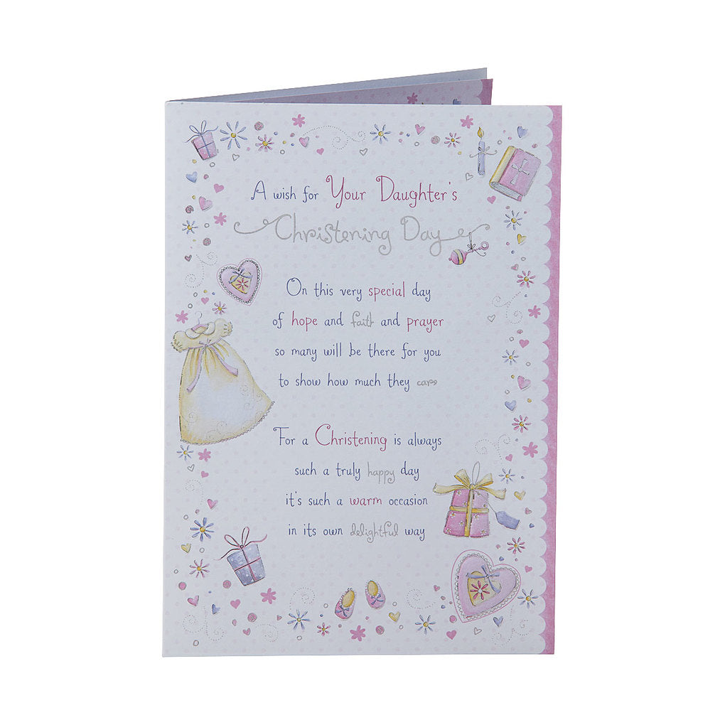 Traditional Christening Card Daughter
