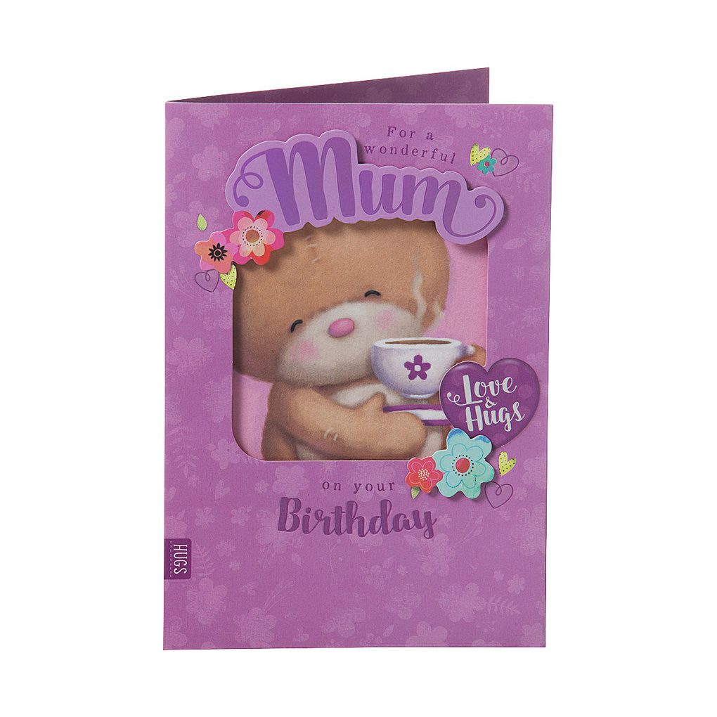 Cute Mum Bear Coffee Birthday Card