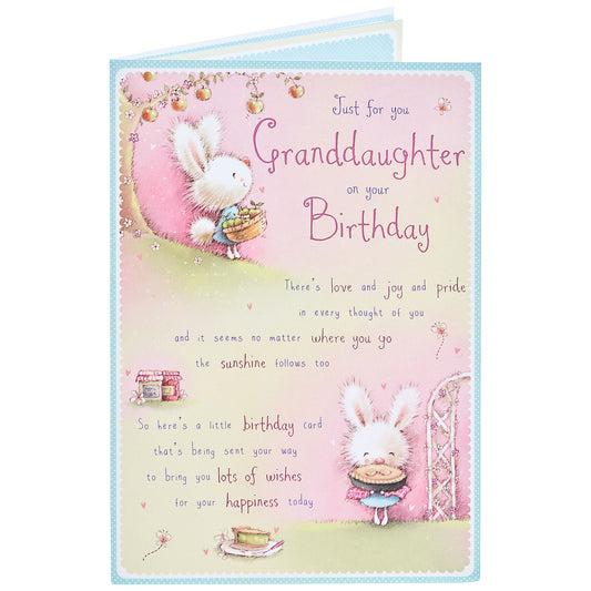 Cute Bunny Granddaughter Birthday Card